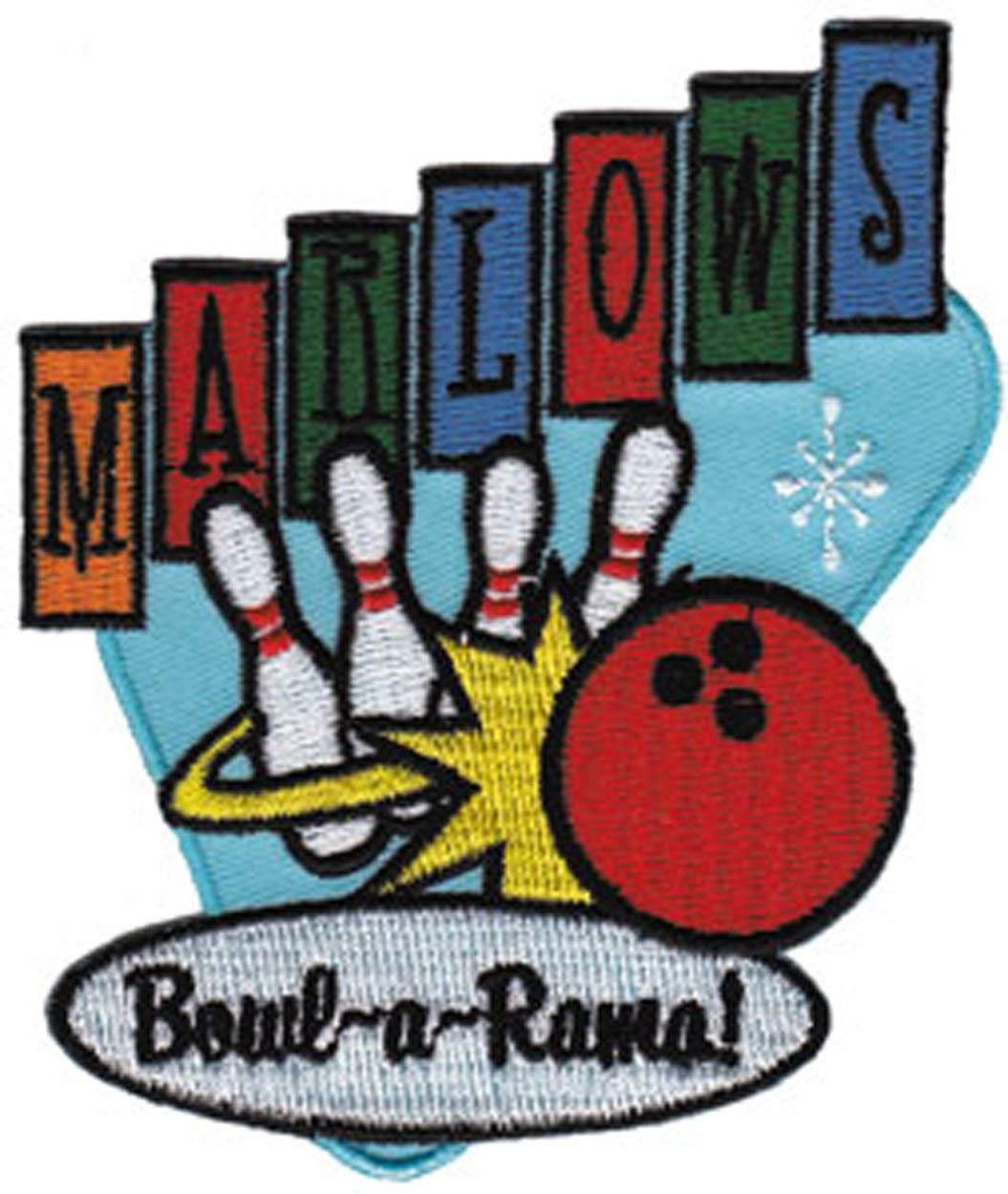 Marlows Bowlarama Sign Vintage Patch - Embroidered Patch Applique Bowling