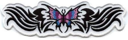 Tribal Butterfly Purple Pink Blue Patch - Embroidered Patch Applique