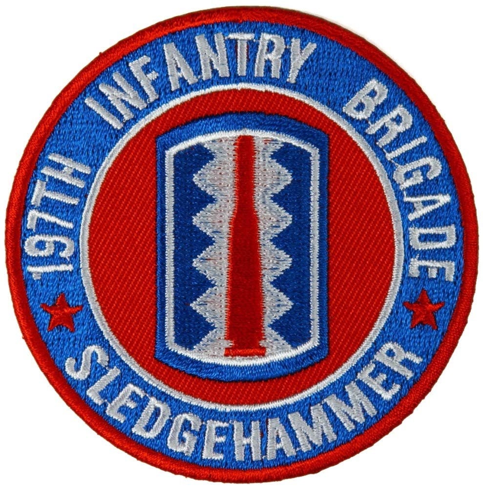 197th ARMY INFANTRY BRIGADE Sledgehammer Embroidered Patch Military