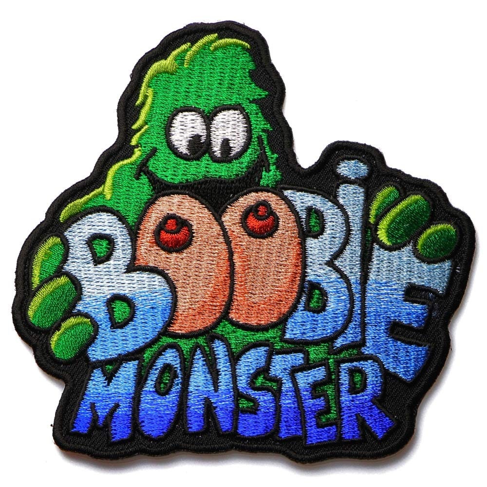 BOOBIE MONSTER Funny Biker Motorcycle Embroidered Patch boobs