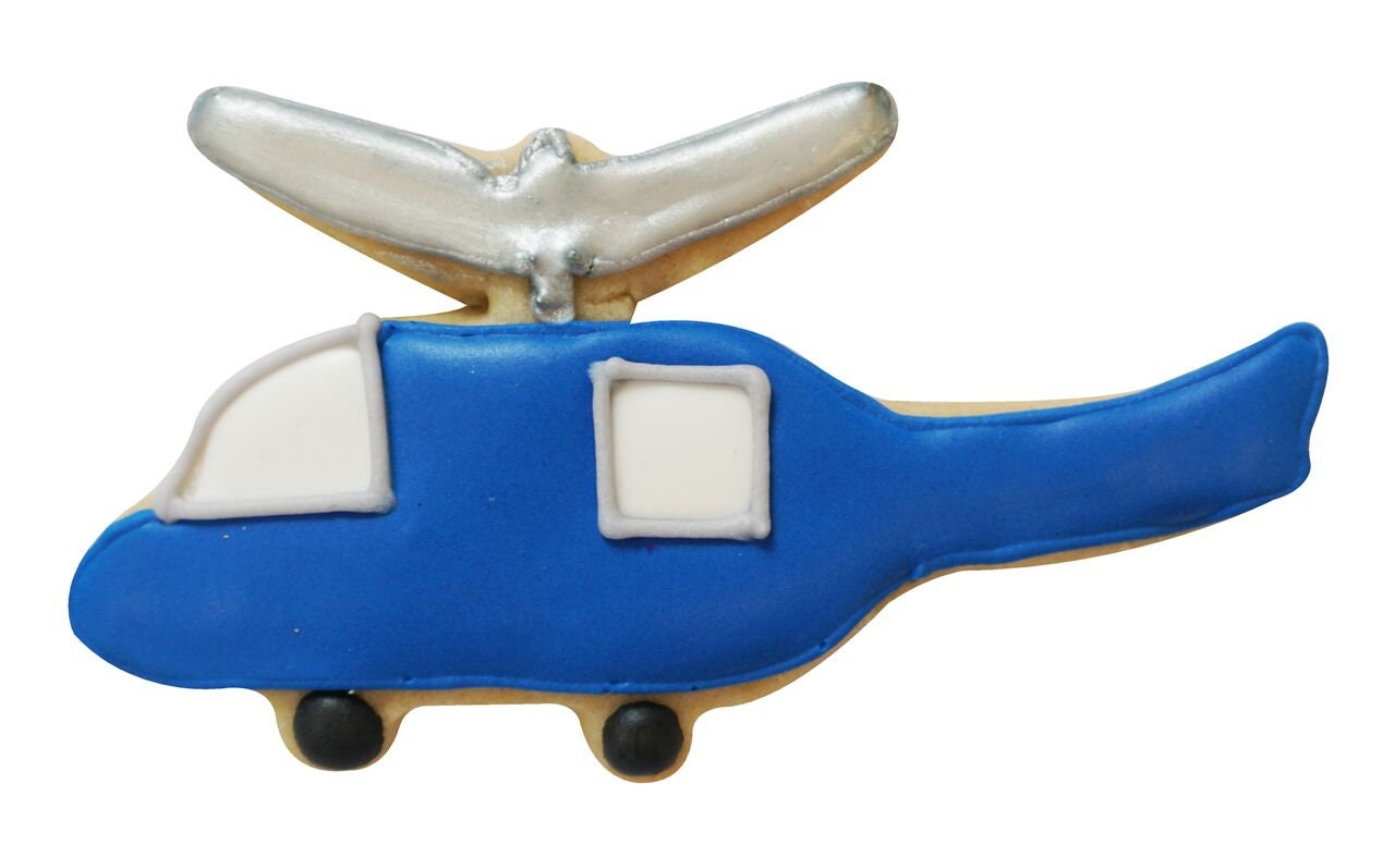 HELICOPTER Cookie Cutter Metal 5 Inches - Stencil Fondant