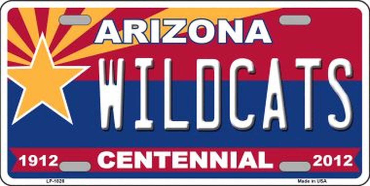 ARIZONA WILDCATS Centennial State Background Metal License Plate