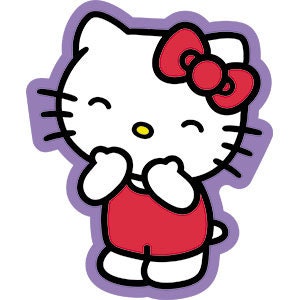 HELLO KITTY Laughing Sticker Decal Sanrio