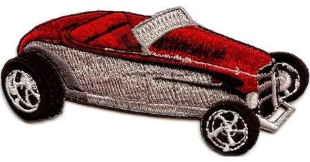 HOT ROD Red Roaster Patch - Embroidered Patch Applique Hot Rod - Car Culture