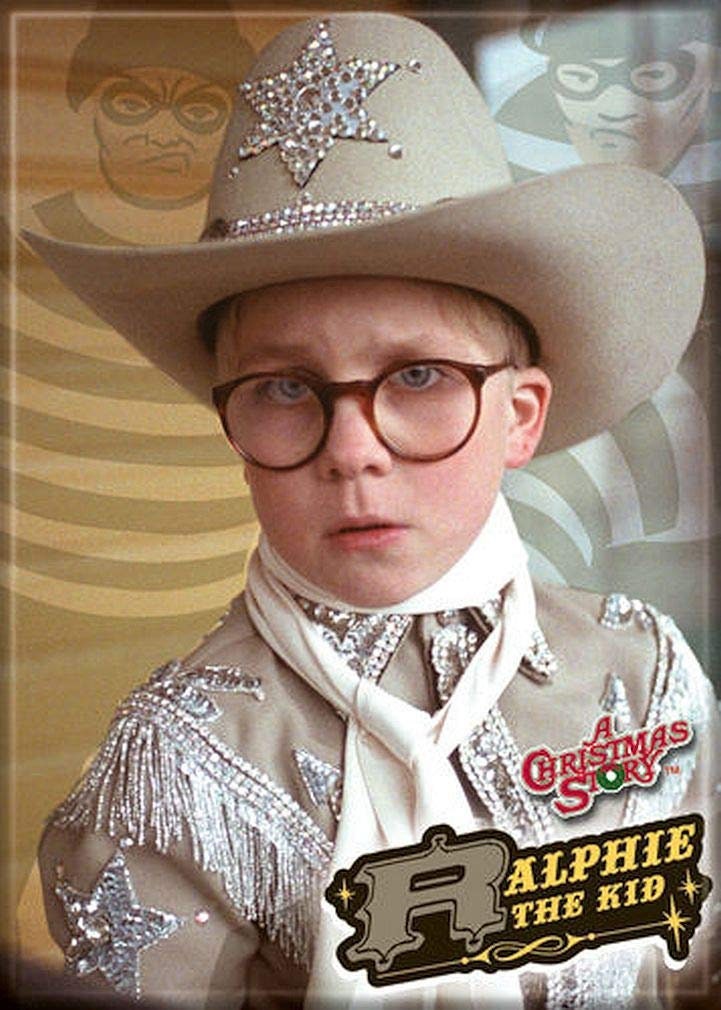 A CHRISTMAS STORY Ralphie Cowboy Magnet for Refrigerators and Lockers Ralphie The Kid Classic Movie
