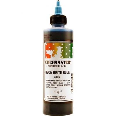 NEON BLUE Chefmaster Airbrush Color 9-Ounce - Custom Cake Cupcake Decorating Craft Supply