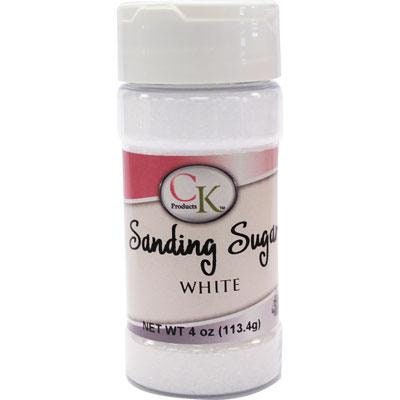 WHITE Sanding Sugar - For Cupcakes, Cakes, Cookies, Parties - 4 oz.