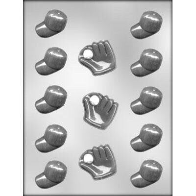 Baseball Caps Hats Gloves Chocolate Candy Mold -- Sports Bat Glove Ball Bases Soap