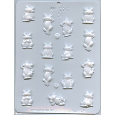 ASSORTED FROGS Hard Candy Mold -- Toads Amphibian Reptile Lilypad