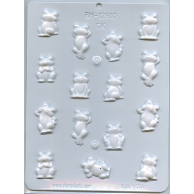 ASSORTED FROGS Hard Candy Mold -- Toads Amphibian Reptile Lilypad Craft Supply
