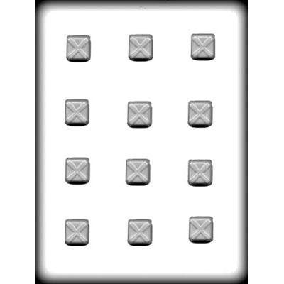 SQUARES WITH X Hard Candy Mold -- Shapes