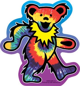 GRATEFUL DEAD Tie Dye Dancing Bear Rock Sticker Decal - Rock Band