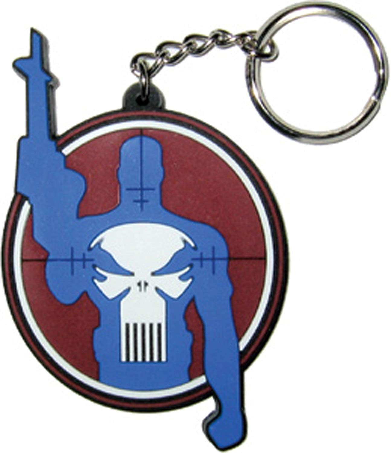 PUNISHER Rubber Keychain - Target Logo Marvel Comics - Keyring Keyfob