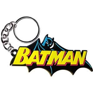 BATMAN Rubber Keychain - Cape Logo DC Comics - Keyring Keyfob