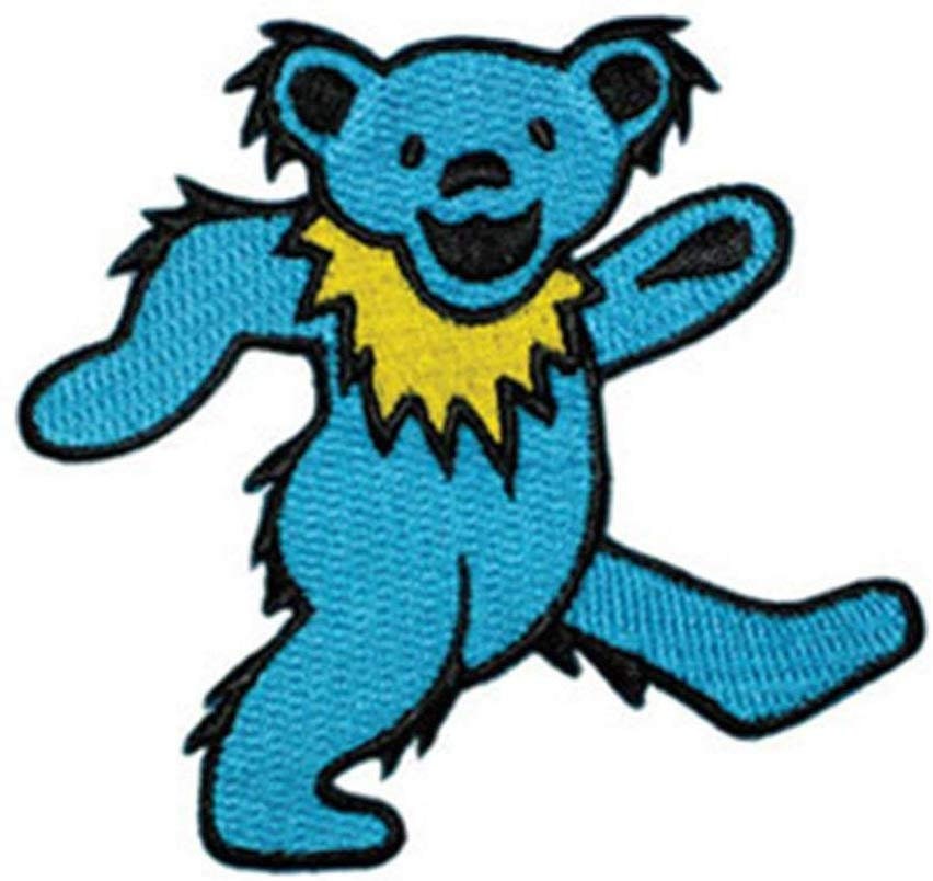 GRATEFUL DEAD Dancing Bear BLUE Patch - Embroidered Rock Band Patch Applique