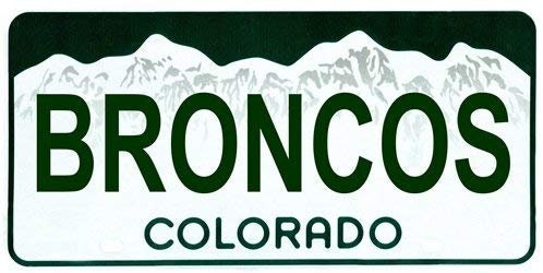 BRONCOS Colorado State Background Metal License Plate
