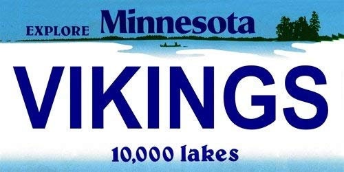 VIKINGS Minnesota State Background Metal License Plate Sign Novelty Vanity Football Craft Supply