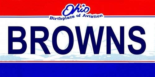 BROWNS Ohio State Background Metal License Plate Craft Supply