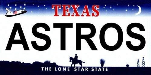 ASTROS Texas State Background Metal License Plate