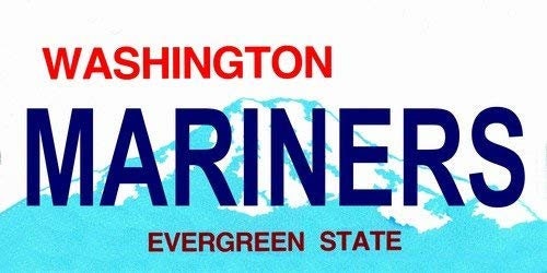MARINERS Washington State Background Metal License Plate Craft Supply
