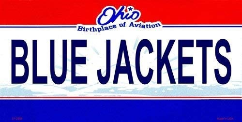 BLUE JACKETS Ohio State Background Metal License Plate