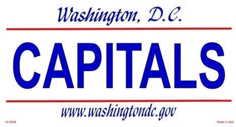 CAPITALS Washington DC State Background Metal License Plate