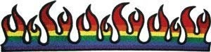 Flame Rainbow Flames Patch - Embroidered Patch Applique