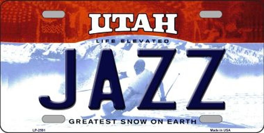 JAZZ Utah Background Metal License Plate