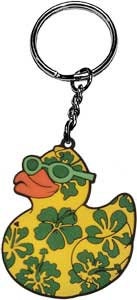 Hawaiian Duck Glass Rubber Keychain - Keyring Keyfob Craft Supply