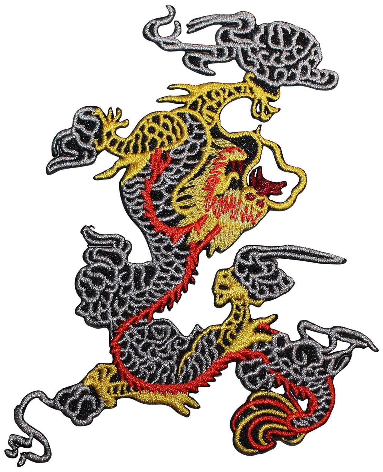 BLACK DRAGON Patch - Embroidered Patch Applique