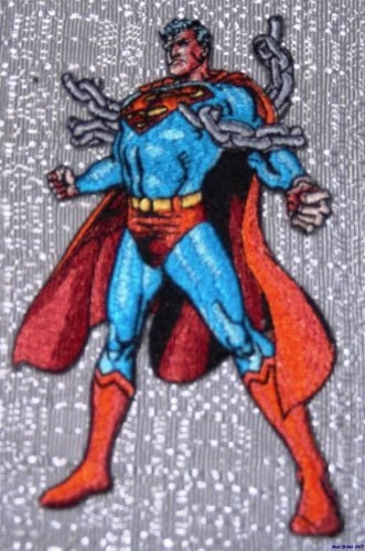 SUPERMAN Standing Chains Patch - Embroidered Dc Comics Patch