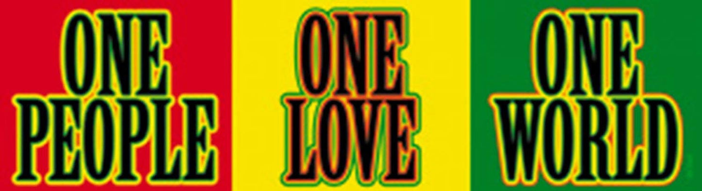 POSITIVE VIBRATIONS Rasta People Love Sticker Decal - Jamaican Reggae & Rasta