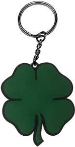Four Leaf Clover 3D Rubber Keychain - Keyring Keyfob - Lucky Clover Shamrock