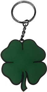 Four Leaf Clover 3D Rubber Keychain - Keyring Keyfob - Lucky Clover Shamrock Craft Supply