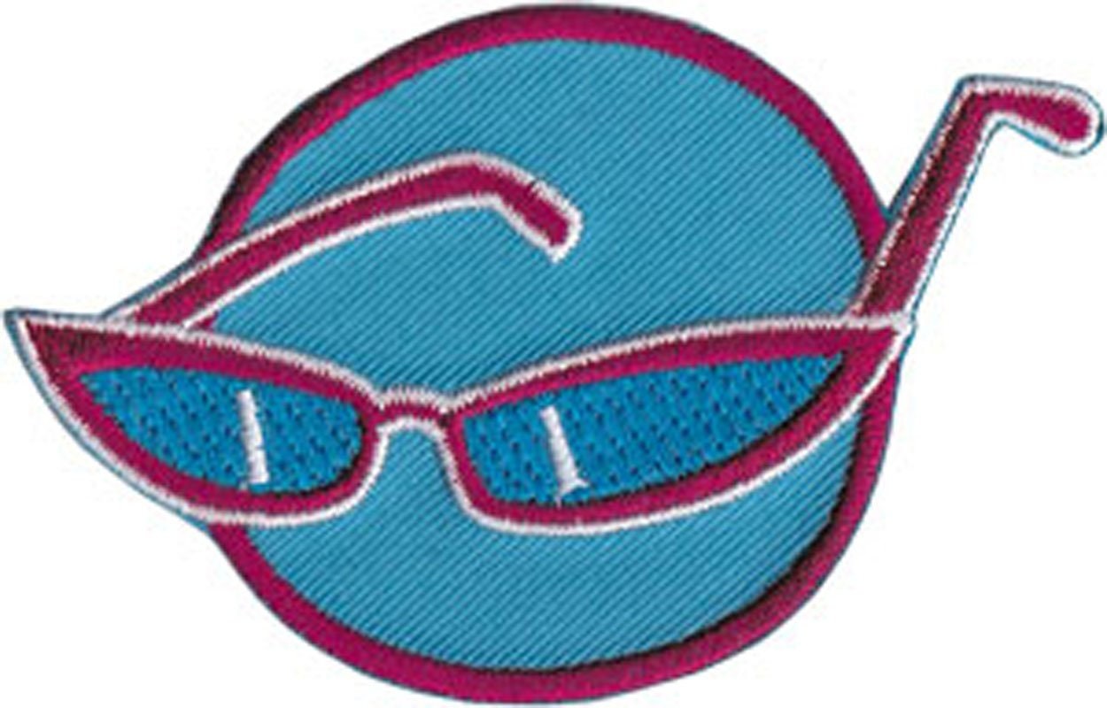 Retro Sunglasses Vintage Patch - Embroidered Patch Applique Craft Supply