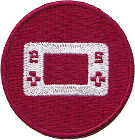Video Games Blue Red Controller Round Patch - Embroidered Patch Applique Craft Supply