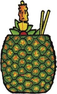 Hawaii Pineapple Drink Patch - Hawaiian Embroidered Patch Applique