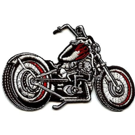 BLACK CHOPPER Motorcycle Patch - Embroidered Patch Applique Biker