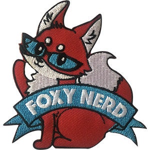 FOXY NERD Video Games Patch - Embroidered Patch Applique Craft Supply