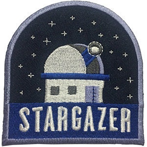 STARGAZER Observatory Space Planet Patch - Embroidered Patch Applique Craft Supply