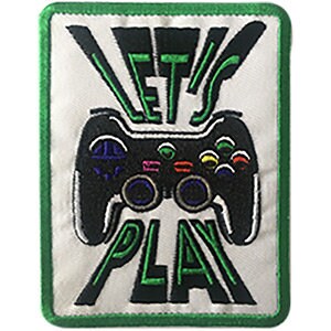 LET'S PLAY Controller Video Games Patch - Embroidered Patch Applique