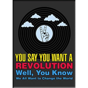 BEATLES John Lennon Paul McCartney Want a Revolution Magnet for Refrigerators and Lockers - Rock Band Craft Supply