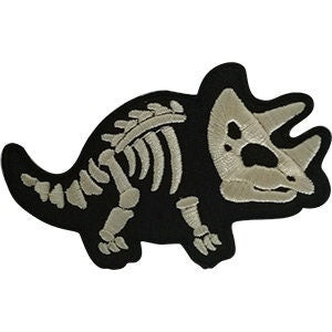 TRICERATOPS X-Ray Dinosaur Patch - Embroidered Patch Applique