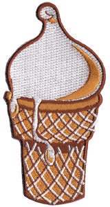 ICE CREAM CONE Patch - 1950's Retro Embroidered Patch Applique Craft Supply