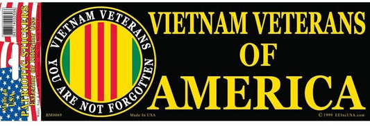 VIETNAM VETERANS Of AMERICA Bumper Sticker Decal - Vietnam Veteran Vets Military Navy Marines Army Air Force