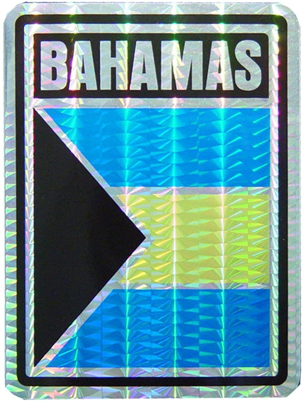 BAHAMAS Flag Reflective Sticker Decal - Country Flag Holographic Glossy Craft Supply
