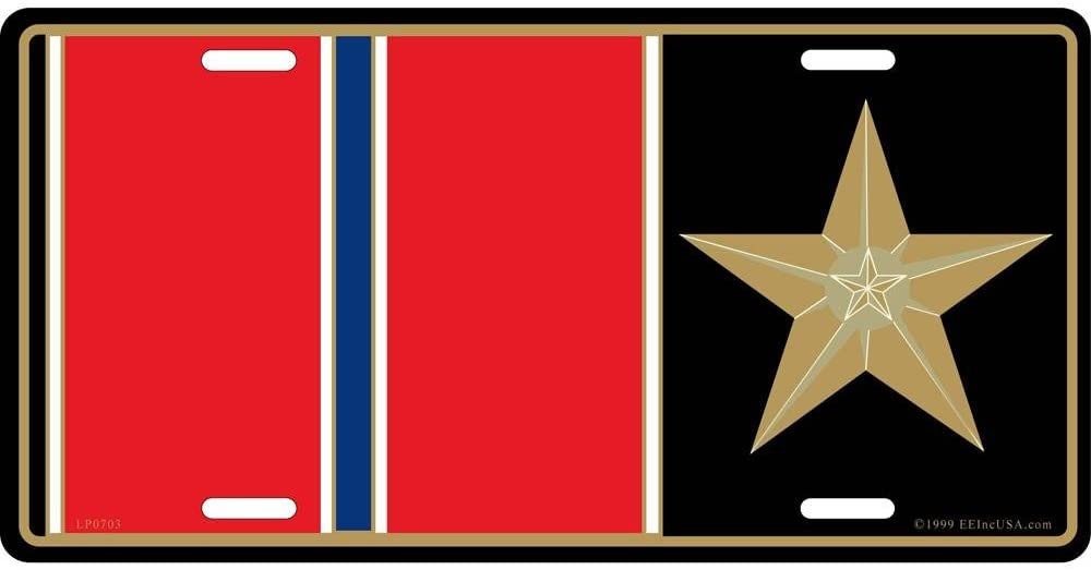 Bronze Star & Ribbon Metal License Plate - Military Vet Veteran - United States Army Marines