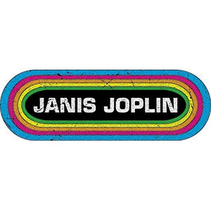 JANIS JOPLIN Rainbow Sticker Decal - Rock Band Craft Supply
