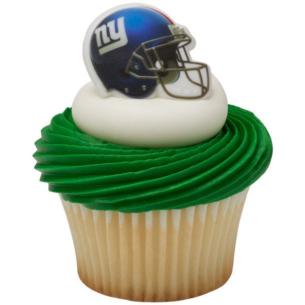 12 NEW YORK GIANTS Cupcake Rings Nfl Cake Toppers for Birthday Party Decoration