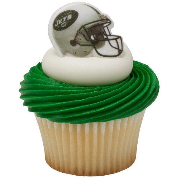 12 NEW YORK JETS Cupcake Rings Nfl Cake Toppers for Birthday Party Decoration